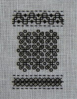 [geometric pattern] 初心者でも楽しめるﾐﾆﾊﾟﾈﾙ用のﾃﾞｻﾞｲﾝを考えてみました。順にｽﾃｯﾁを進めることで、ﾌﾞﾗｯｸﾜｰｸの基本的な刺し方が身に付きます。