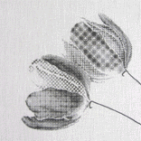 [Tulip×Blackwork] 大野城まどかぴあｱｰﾄﾋﾞｴﾝﾅｰﾚ2015福岡県美術協会賞受賞 ﾀｲﾌﾟの異なるﾊﾟﾀｰﾝの組み合わせで、ﾁｭｰﾘｯﾌﾟの可愛らしさと香り立つ軽やかさを表現しました。写実的かつﾘｽﾞﾐｶﾙな作品を目指しています。