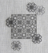 [heart pattern2] ﾊｰﾄの花のﾊﾟﾀｰﾝを2目ずつ重ねて並べただけ。ｽﾃｯﾁするのはとっても簡単です。